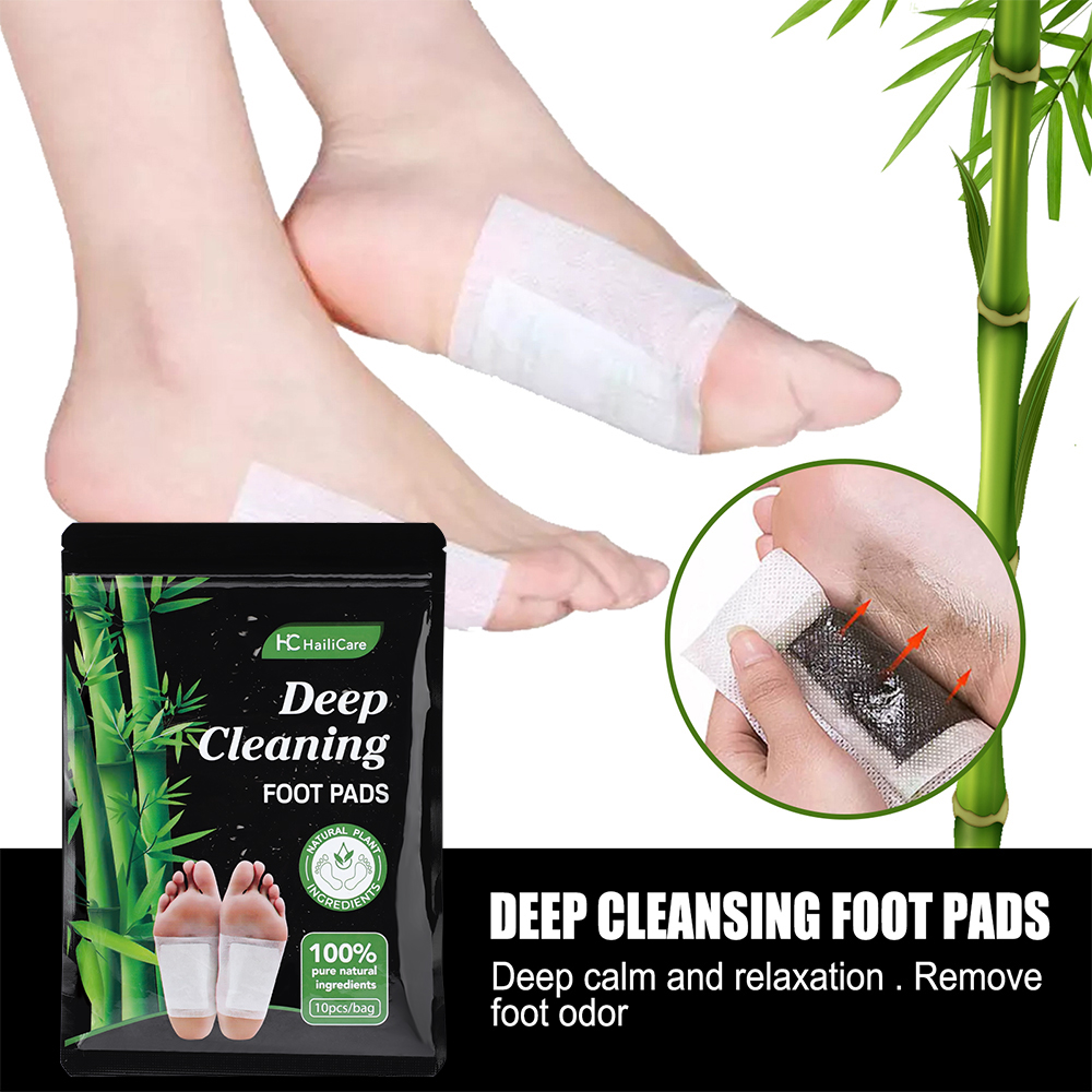 Detox Foot Patch - 10 Stück Beifuß-Bambuskohle-Fußpflaster zur Entgiftung und