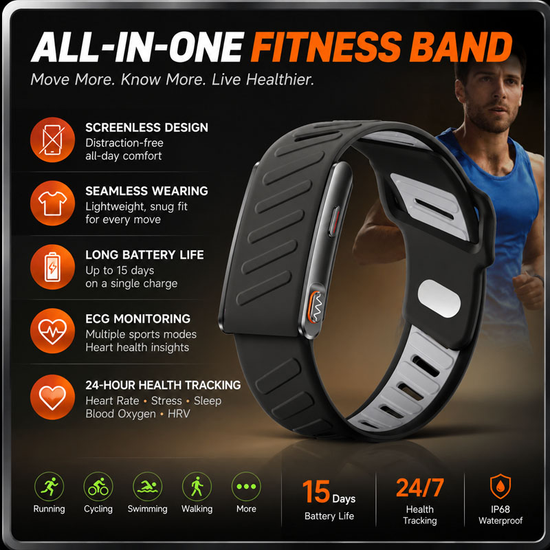Health Wellness Bracelet - YAOCX Neues Sport-Fitness-Tracker-Smartband, Blutfett-, EKG-, Blutsauerstoff-