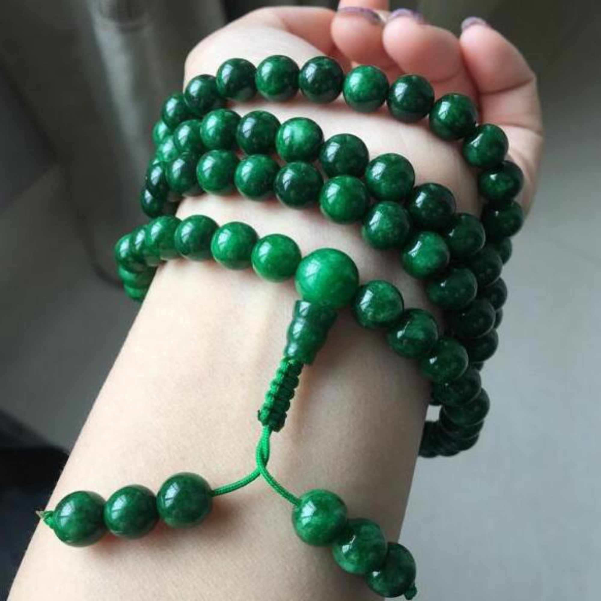 6mm 108 natürliche grüne Jade  – Health Wellness Bracelet Bewertung und Preis