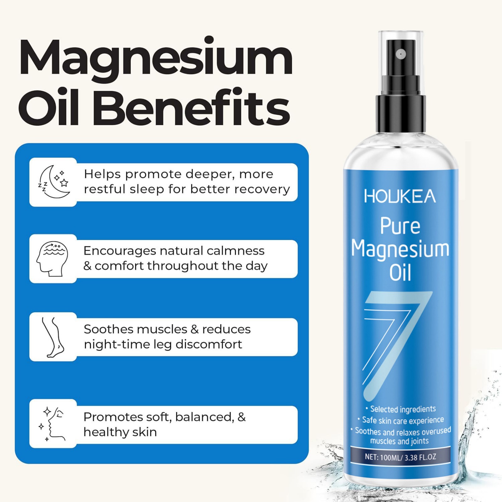 Reines Magnesiumöl-Spray 100ml – Bath Salts Magnesium Bewertung und Preis